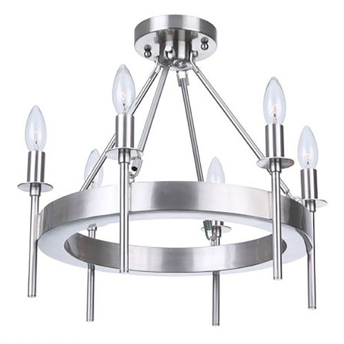 Larrson Brushed Polished Nickel Semi-Flush Mount by Craftmade Lighting