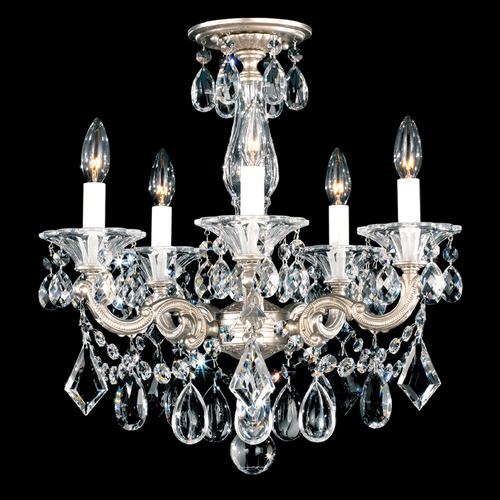 La Scala Antique Silver Semi-Flush Mount Light by Schonbek Lighting