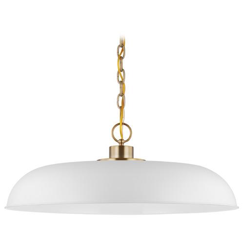 Nuvo Lighting Colony Large Pendant in Burnished Brass & White by Nuvo Lighting 60-7486