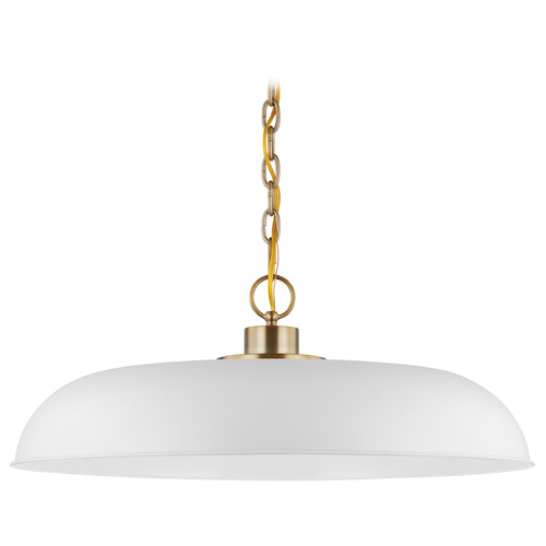 Colony Large Pendant in Burnished Brass & White by Nuvo Lighting