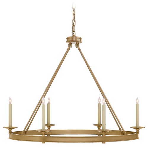 Visual Comfort Signature Collection Chapman & Myers Launceton Oval Chandelier in Brass by Visual Comfort Signature CHC1603AB