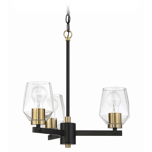 Avante Grand Flat Black & Satin Brass Chandelier by Craftmade Lighting
