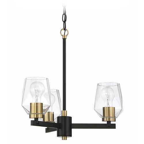 Craftmade Lighting Avante Grand Flat Black & Satin Brass Mini-Chandelier by Craftmade Lighting 56923-FBSB