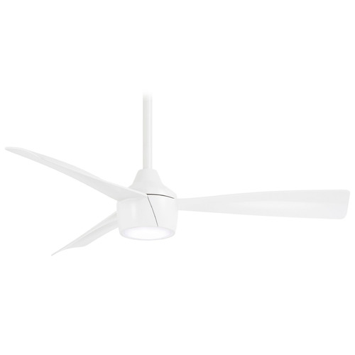 Minka Aire Skinnie Flat White LED Ceiling Fan with Light