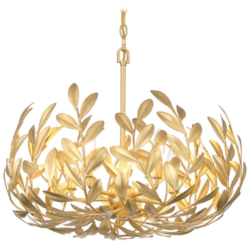 Crystorama Lighting Broche Antique Gold Chandelier