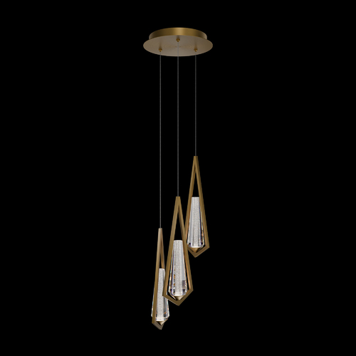 Devotion LED 3-Light Pendant in Aged Brass by Schonbek Beyond