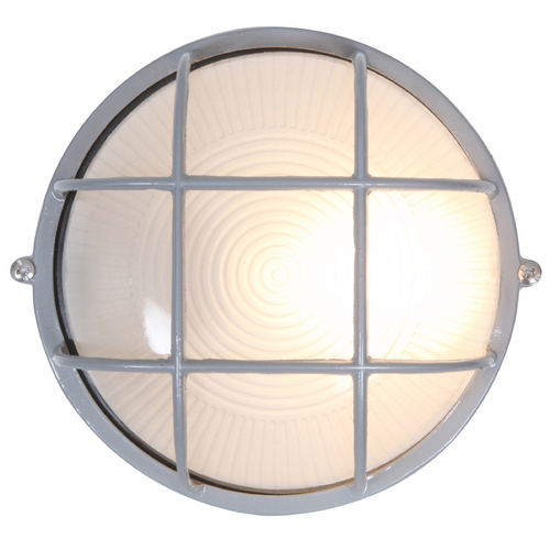 Access Lighting Outdoor Wall Light with White Glass in Satin Nickel by Access Lighting 20294-SAT/FST