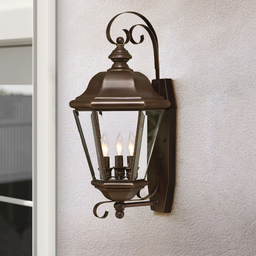 Hinkley Outdoor Wall Light with Clear Glass in Copper Bronze Finish 2426CB