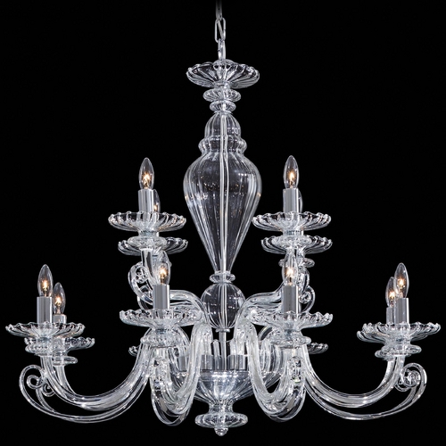 Chandelier with Clear Glass in Chrome by Metropolitan Lighting