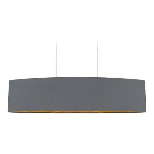 Eglo Lighting Eglo Maserlo Satin Nickel Pendant Light with Oval Shade 31619A