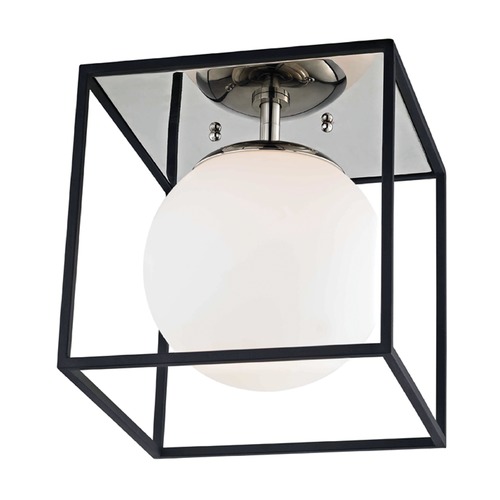 Mitzi by Hudson Valley Aira Flush Mount in Polished Nickel & Black by Mitzi by Hudson Valley H141501S-PN/BK