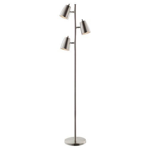 Lite Source Lighting Lite Source Ronnie Brushed Nickel Floor Lamp with Conical Shade LS-83120BN