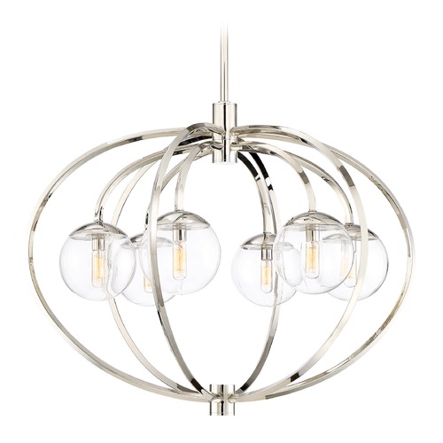 Craftmade Lighting Craftmade Polished Nickel 6-Light Chandelier with Clear Shades 45526-PLN