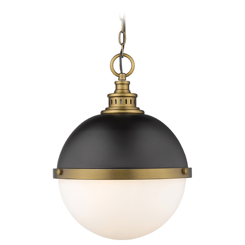 Z-Lite Peyton Matte Black & Factory Bronze Pendant by Z-Lite 619P14-MB-FB