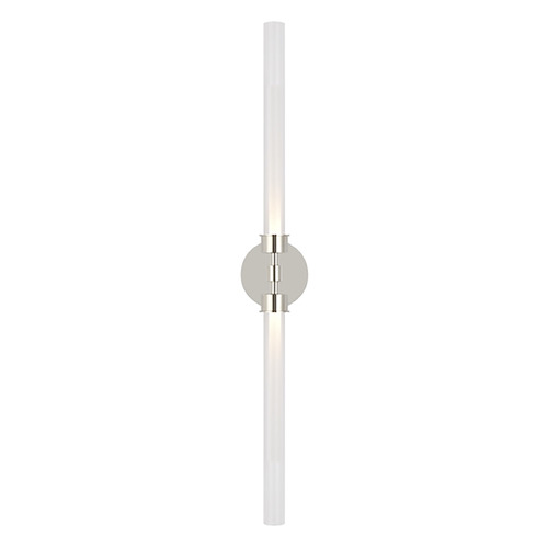 Linger 2-Light 277V LED Bath Light in Nickel by Visual Comfort Modern
