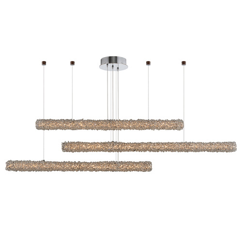 Allegri Lighting Allegri Crystal Lina Polished Chrome LED Island Light with Cylindrical Shade 035564-010-FR001