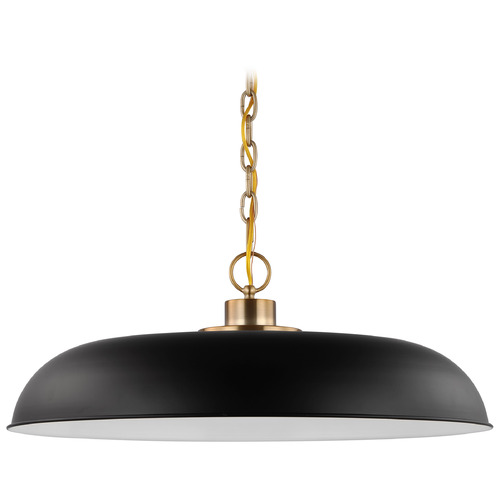 Colony Large Pendant in Burnished Brass & Black by Nuvo Lighting