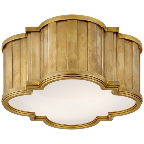 Visual Comfort Signature Collection Thomas OBrien Tilden Flush Mount in Antique Brass by Visual Comfort Signature TOB4130HABWG