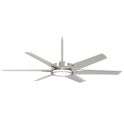 Minka Aire Deco Brushed Nickel LED Ceiling Fan with Light