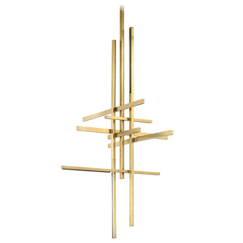 Cityscape XL LED Pendant in Antique Brass by Visual Comfort Modern