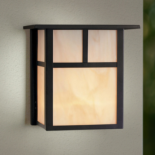 Craftsman Style LED Outdoor Wall Light in Bronze 8 Inches Tall