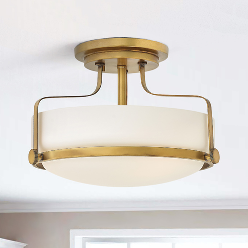 Hinkley Harper 14.50-Inch Heritage Brass Semi-Flush Mount by Hinkley Lighting 3641HB