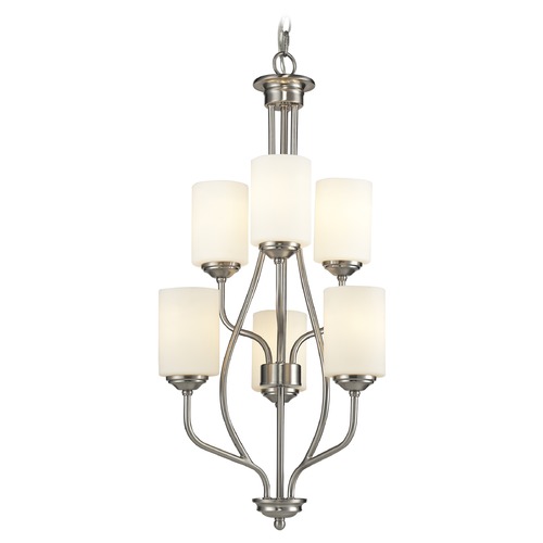 Z-Lite Cardinal Brushed Nickel Chandelier by Z-Lite 434-6-BN
