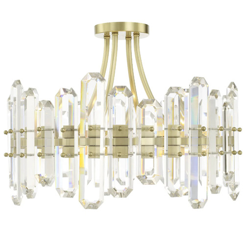 Crystorama Lighting Bolton 4-Light Crystal Semi-Flush in Brass by Crystorama Lighting BOL-8884-AG