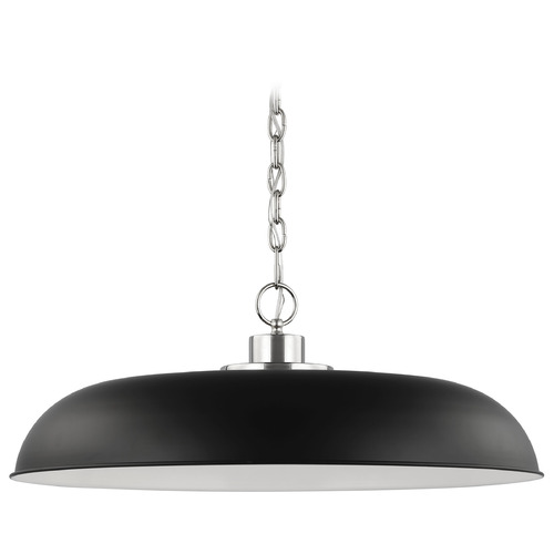 Colony Large Pendant in Polished Nickel & Black by Nuvo Lighting
