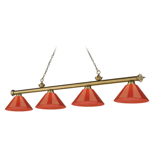 Cordon Rubbed Brass Billiard Light by Z-Lite