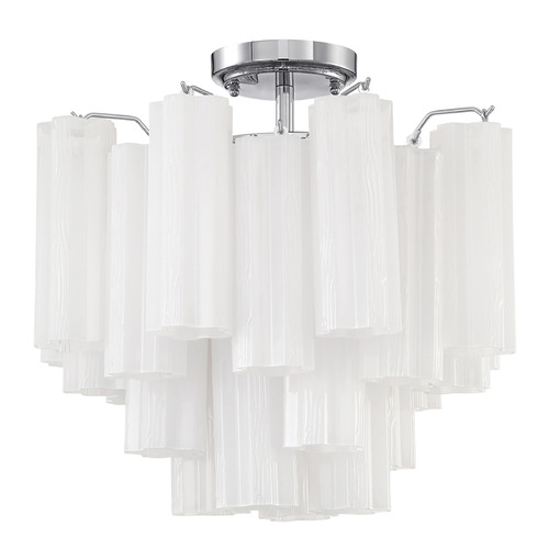 Crystorama Lighting Crystorama Lighting Addis Polished Chrome Semi-Flushmount Light ADD-300-CH-WH_CEILING