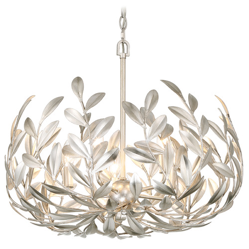 Crystorama Lighting Broche Antique Silver Chandelier