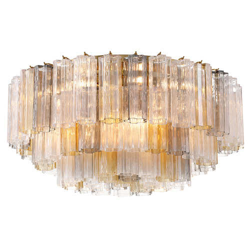 Crystorama Lighting Addis Aged Brass Flushmount Light