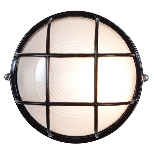 Access Lighting Outdoor Wall Light with White Glass in Black by Access Lighting 20296-BL/FST