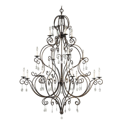 Chateau 16-Light Crystal Chandelier in Mocha Bronze by Generation Lighting