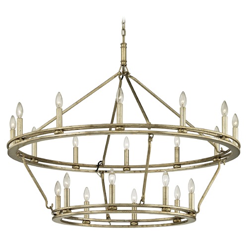 Troy Lighting Sutton Champagne Silver Leaf Chandelier by Troy Lighting F6249-CPL