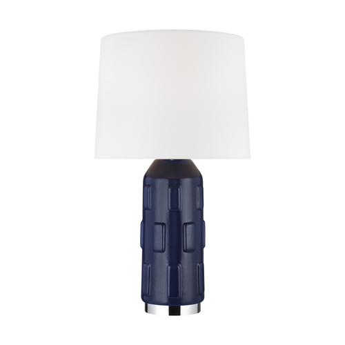 Visual Comfort Studio Collection Chapman & Meyers 24-Inch Tall Morada Indigo & Burnished Brass LED Table Lamp CT1071IND1