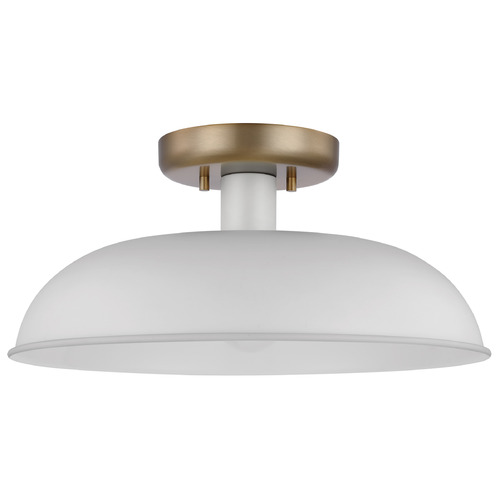 Nuvo Lighting Colony Small Flush Mount in Burnished Brass & White by Nuvo Lighting 60-7490