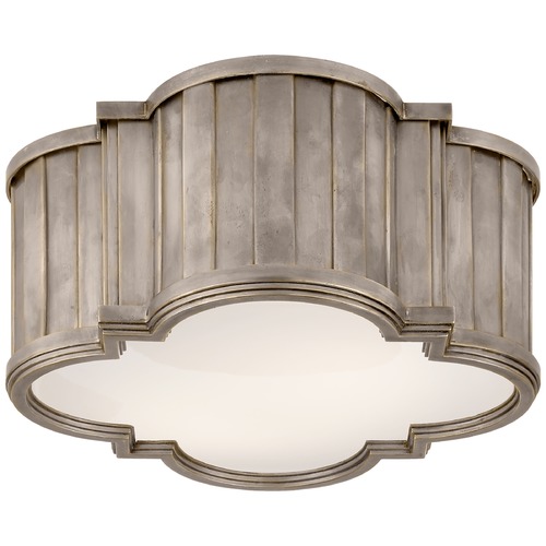 Visual Comfort Signature Collection Thomas OBrien Tilden Flush Mount in Antique Nickel by Visual Comfort Signature TOB4130ANWG