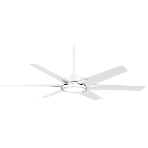 Minka Aire Deco Flat White LED Ceiling Fan with Light