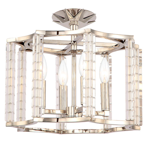 Crystorama Lighting Crystorama Lighting Carson Polished Nickel Semi-Flushmount Light 8854-PN_CEILING