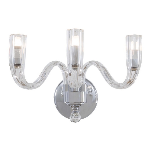 Sconce Wall Light with Clear Glass in Chrome by Metropolitan Lighting