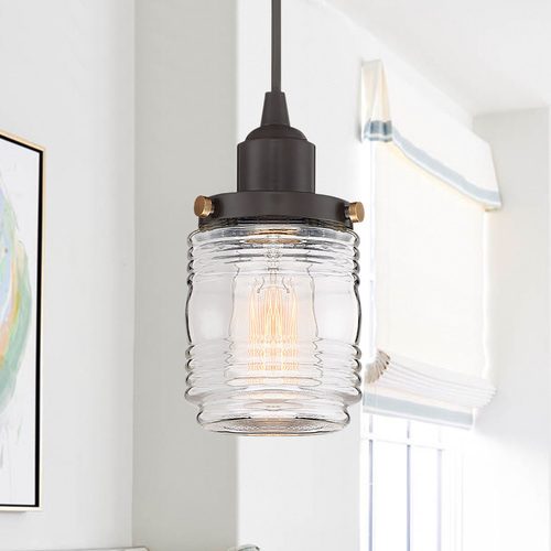 Nautical Mini Pendant Bronze Belmont by Quoizel Lighting