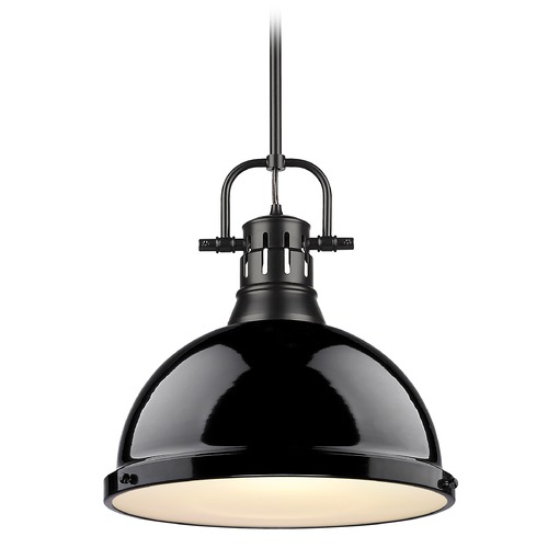 Duncan Large Pendant in Black by Golden Lighting