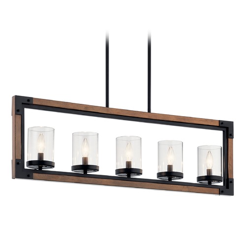 Marimount 5-Light Black & Stained Wood Chandelier by Kichler Lighting