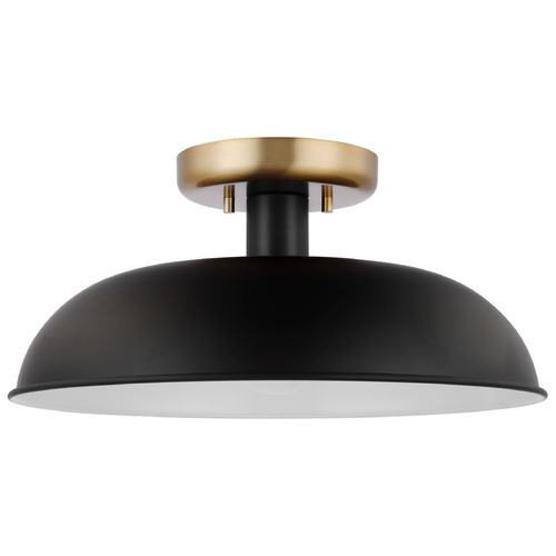 Nuvo Lighting Colony Small Flush Mount in Burnished Brass & Black by Nuvo Lighting 60-7491