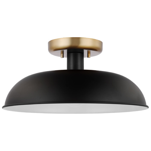 Colony Small Flush Mount in Burnished Brass & Black by Nuvo Lighting