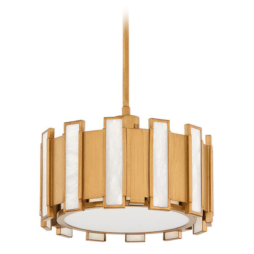 Cyan Design Voltmeter Aged Brass Pendant Light with Drum Shade