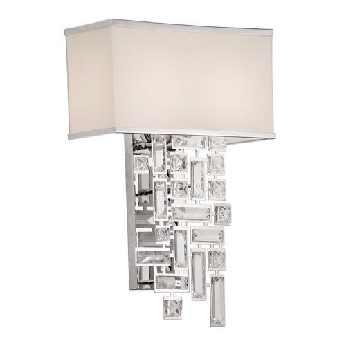 Vermeer 2 Light Wall Bracket w/Off White Shade