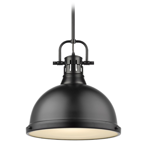 Golden Lighting Duncan Large Pendant in Matte Black by Golden Lighting 3604-LBLK-BLK